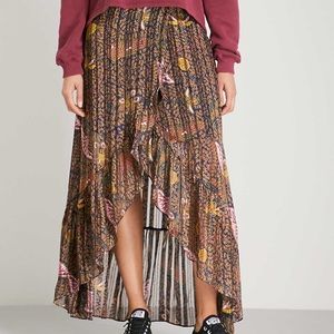 Ba&sh size 1 silk wrap skirt